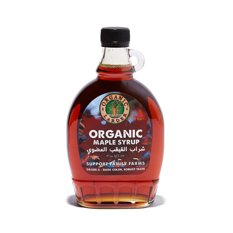 ORGANIC LARDER Maple Syrup, Grade A, Dark, 375ml