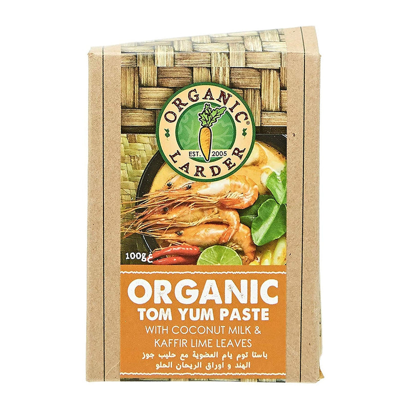 ORGANIC LARDER Tom Yum Paste With Coconut Milk & Kaffir Lime Leaves, 100g