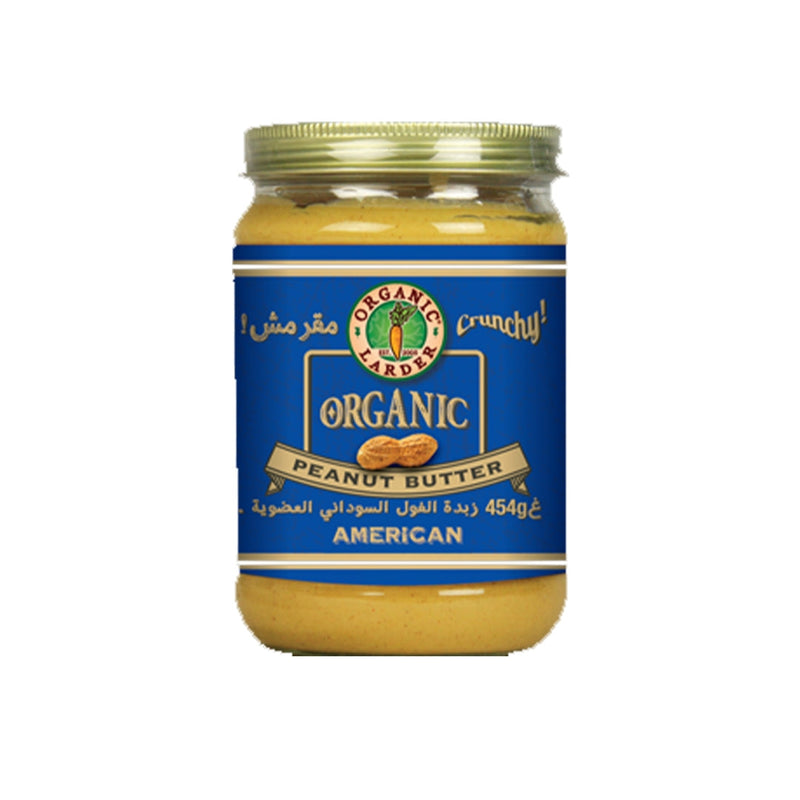 ORGANIC LARDER American Peanut Butter, Crunchy, 454g - Organic, Vegan, Natural