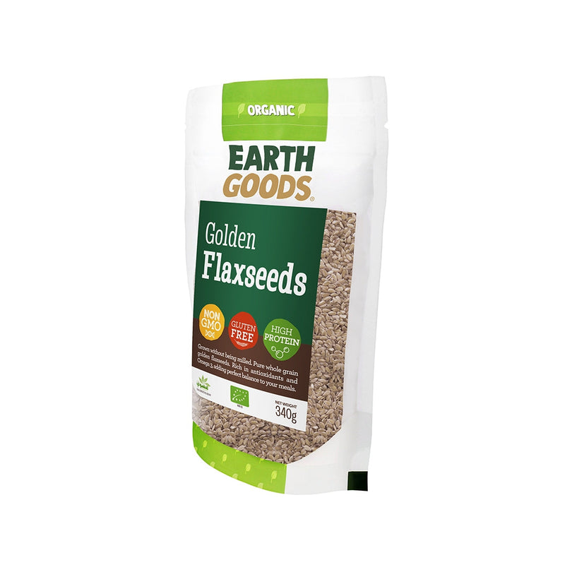 EARTH GOODS Organic Flaxseeds, 340g - Organic, Vegan, Gluten Free, Non GMO