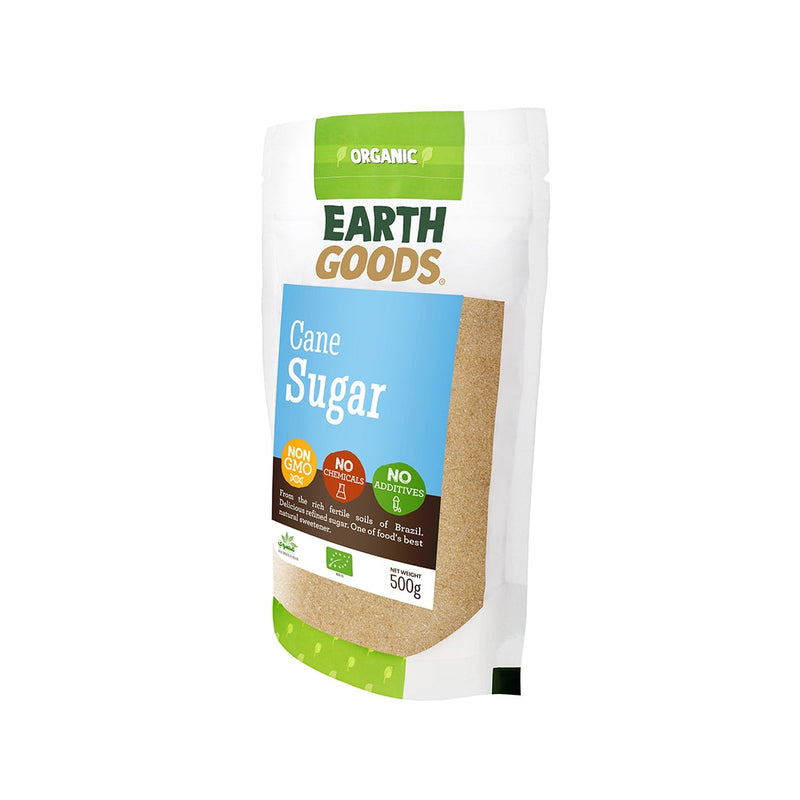 EARTH GOODS Organic Cane Sugar, 500g - Organic, Vegan, Gluten Free, Non GMO