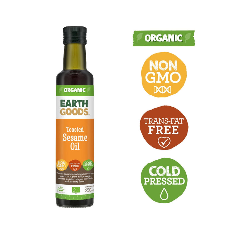 EARTH GOODS Organic Toasted Sesame Oil, 250ml