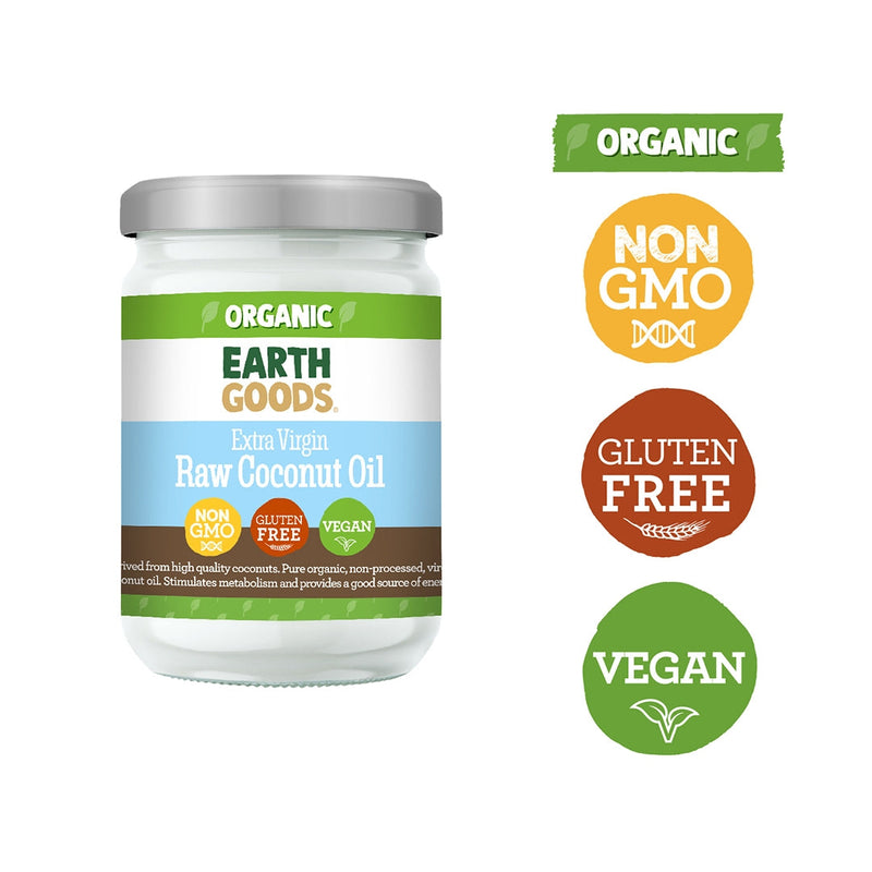 EARTH GOODS Organic Extra Virgin Coconut Oil, 500ml - Organic, Vegan