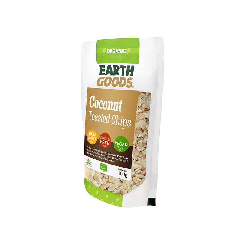EARTH GOODS Organic Coconut Toasted Chips, 100g