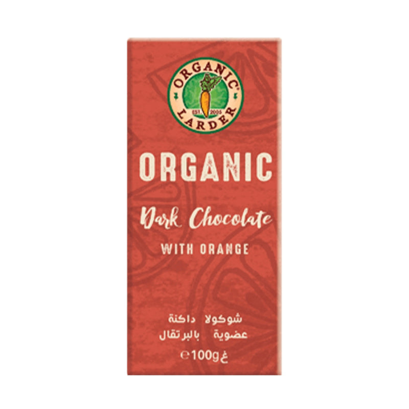 ORGANIC LARDER Dark Chocolate With Orange, 100g