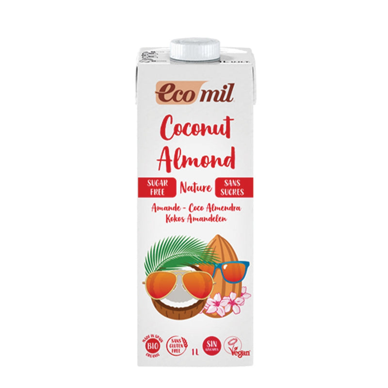 ECOMIL Coconut Almond Milk Nature, 1Ltr - Organic, Vegan, Gluten Free, Sugar Free