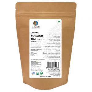 DHATU Organic Masoor Dal (Split), 500g