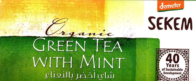SEKEM Organic Green Tea with Mint 25 Teabags, 50g