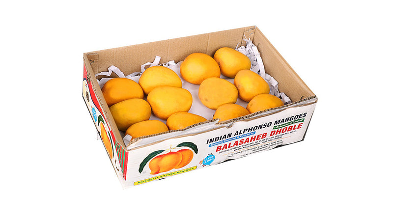DHOBLE Ratnagiri Alphonso Mango, 2.5Kg to 3.0Kg - Case of 12Pcs - Premium Hand Picked & Naturally Ripped