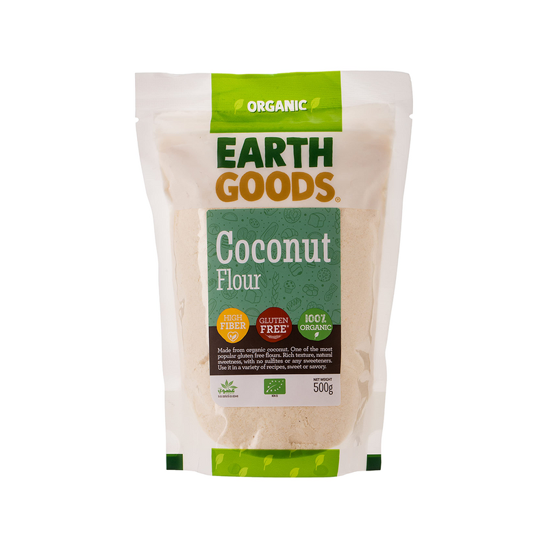 EARTH GOODS Coconut Flour, 500g, Organic, Vegan, Gluten Free