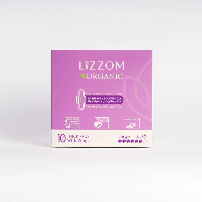LiZZOM Thick Night Large Size Sanitary Pads With Wings - Pack Of 10