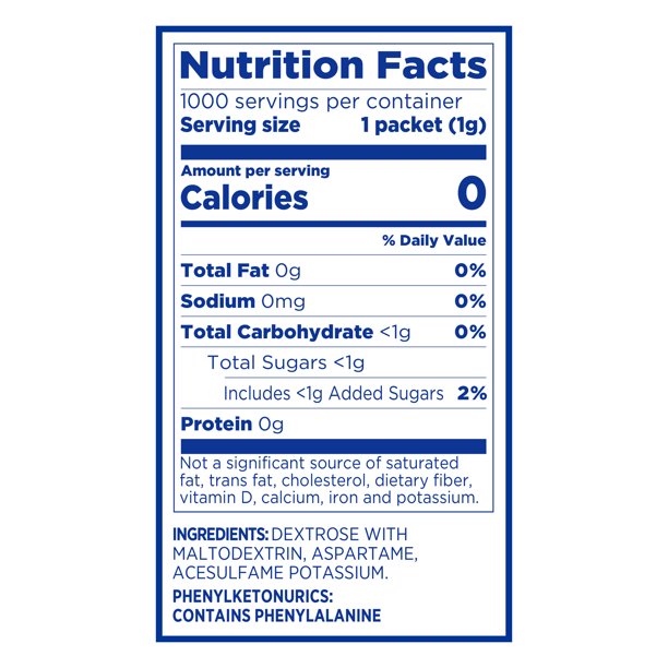 EQUAL Zero Calorie Sweetener, 50g - Pack of 50 Sachets - Vegan, Gluten Free, Keto Friendly, Sugar Free