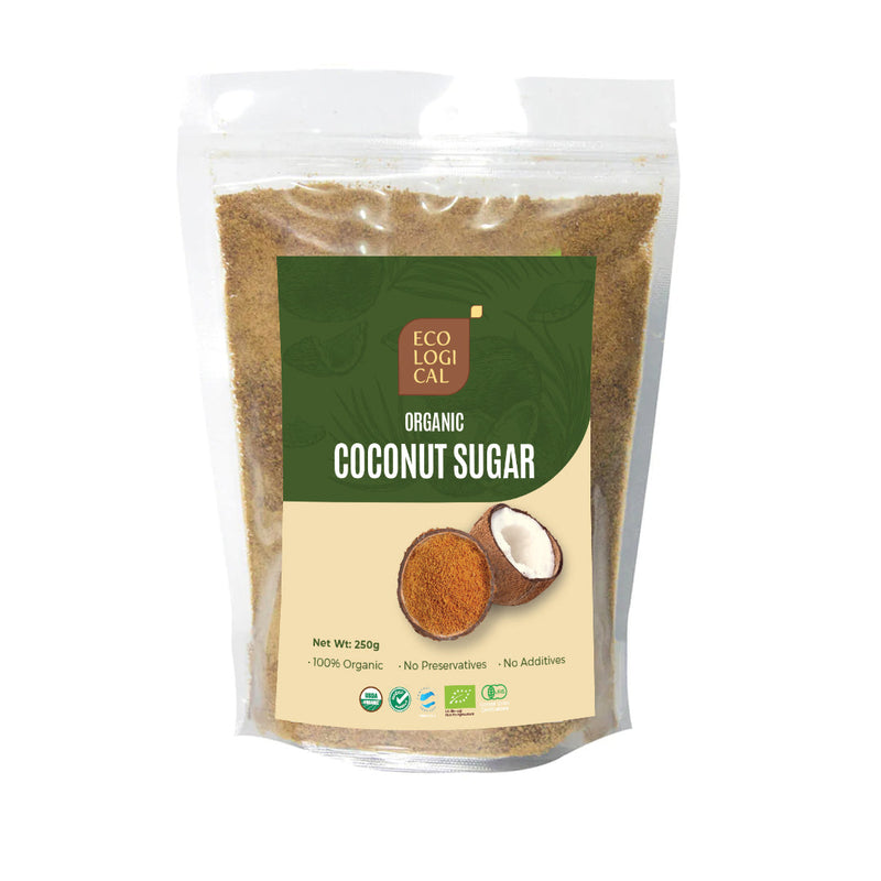ECOLOGICAL Organic Coconut Sugar, 250g  - Dark