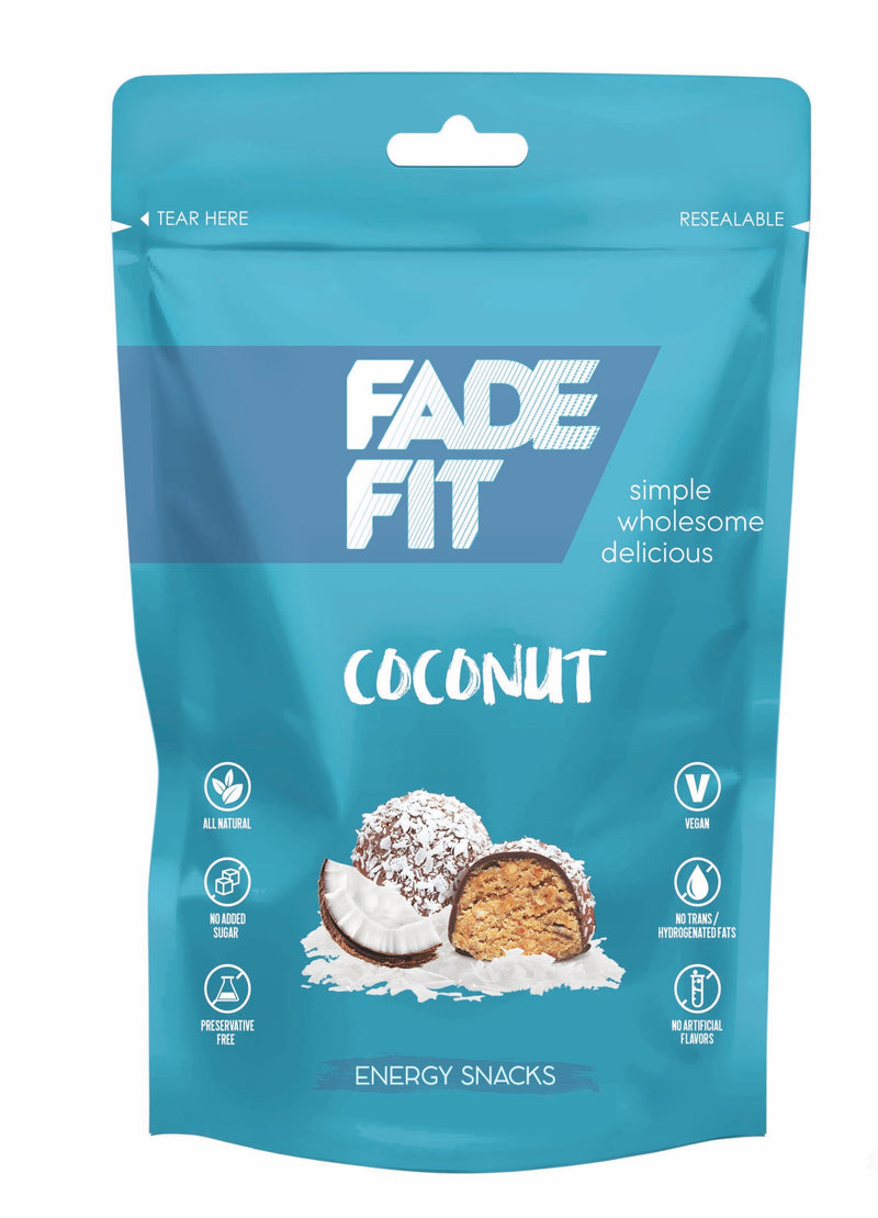 FADE FIT Coconut Energy Snack, 45g - Vegan, Sugar Free, Natural