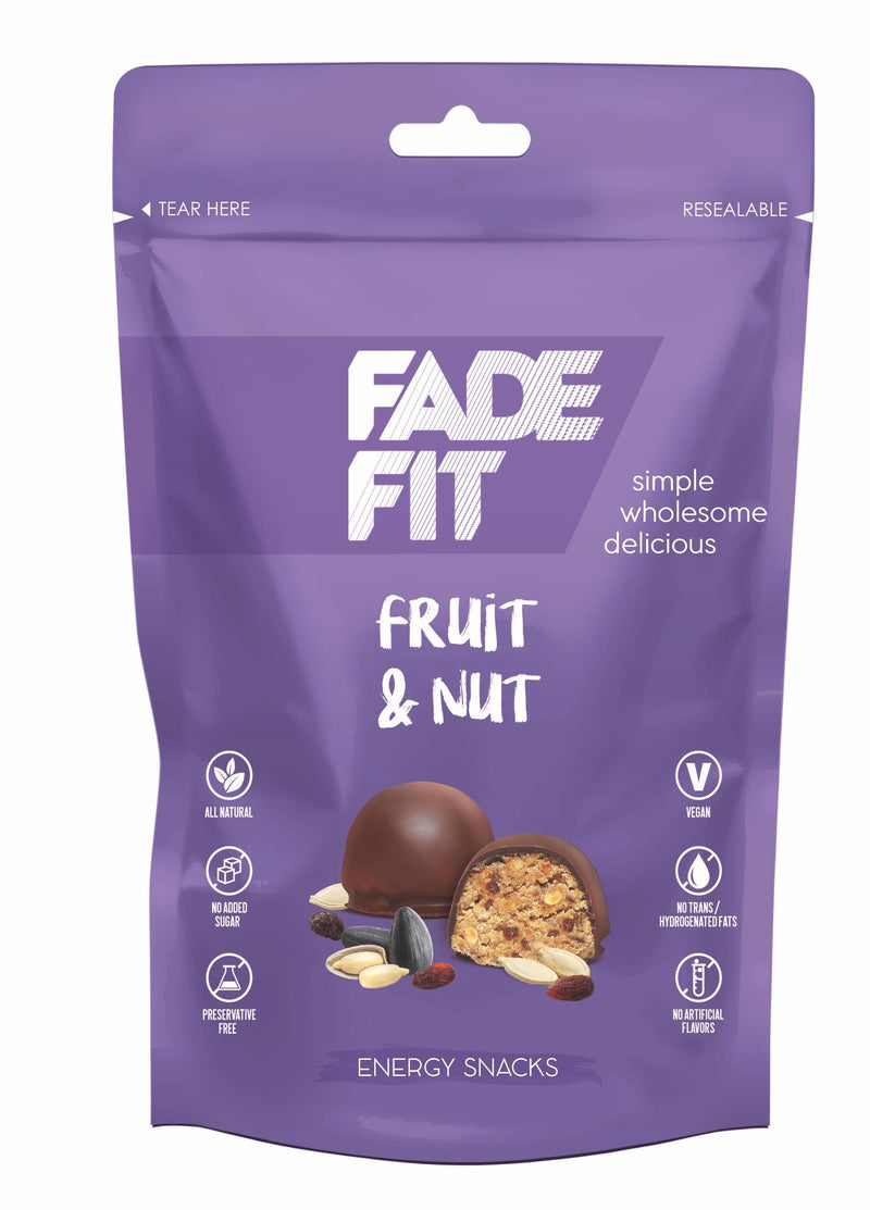 FADE FIT Fruit & Nut Energy Snack, 45g - Vegan, Sugar Free, Natural