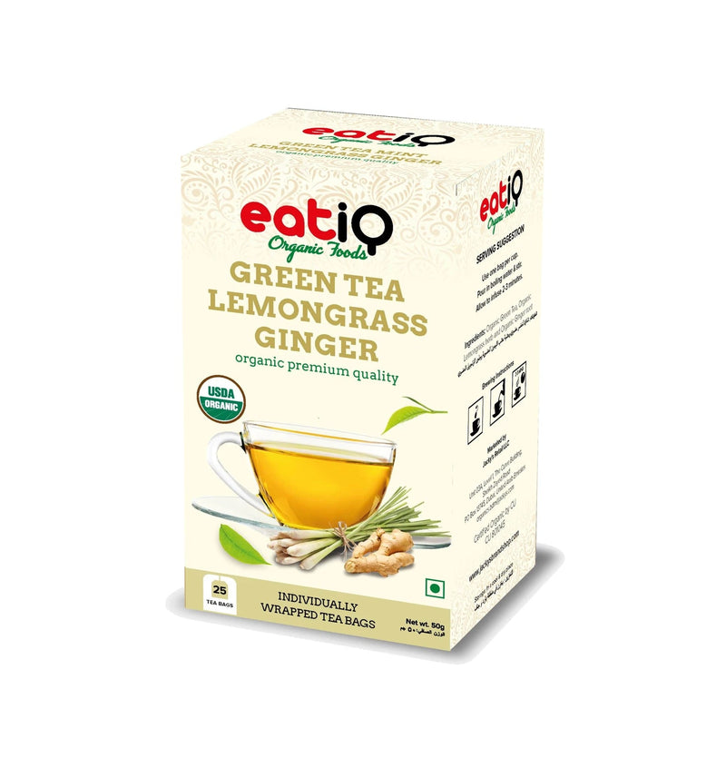 EATIQ ORGANIC FOODS Green Tea Lemongrass And Ginger, 50g