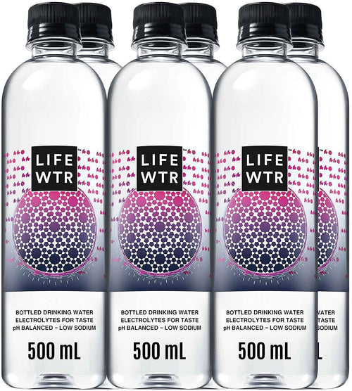 LIFEWTR Non Carbonated Water Bottle - Low Sodium, Electrolytes, 500ml - Pack Of 6
