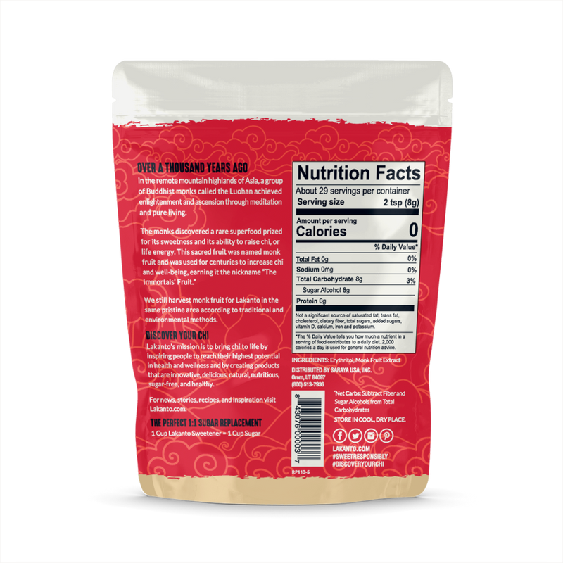 LAKANTO Monkfruit Sweetener with Erythritol, Golden, 235g