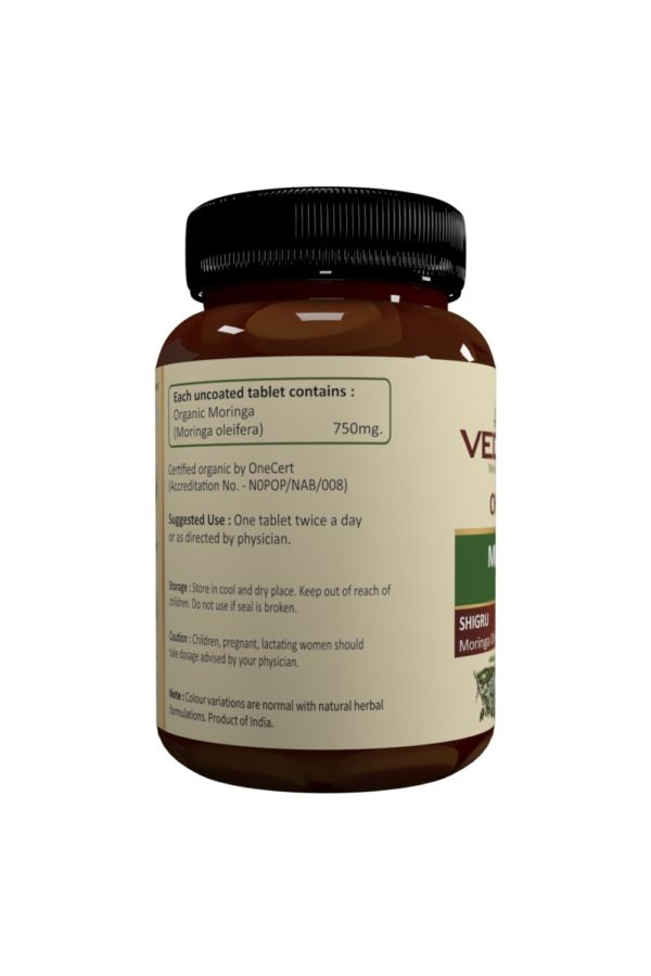 VEDAONE Organic Moringa Caplets, 60 Tablets