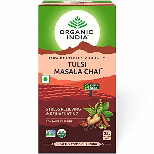 ORGANIC INDIA Tulsi Masala Chai, 52.5g - Pack of 25 Sachets