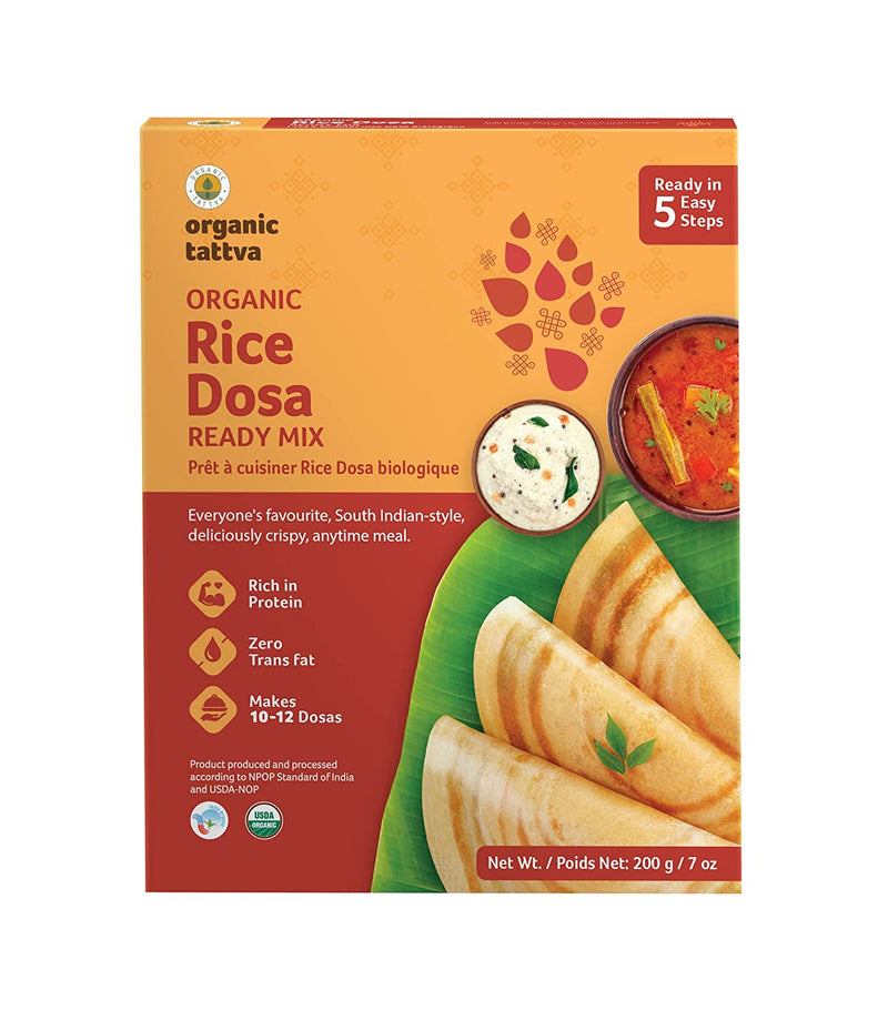 ORGANIC TATTAVA Organic Rice Dosa Ready Mix, 200g - Organic, Vegan