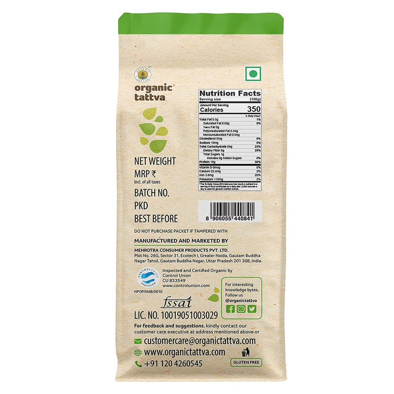 ORGANIC TATTAVA Organic Urad Dal White Split, 1Kg - Organic, Vegan