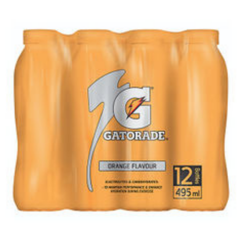GATORADE Orange Flavour Sports Drink, 495ml - Pack of 12