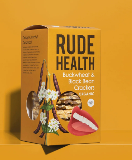 RUDE HEALTH Organic Buckwheat & Black Bean Crackers - 120g