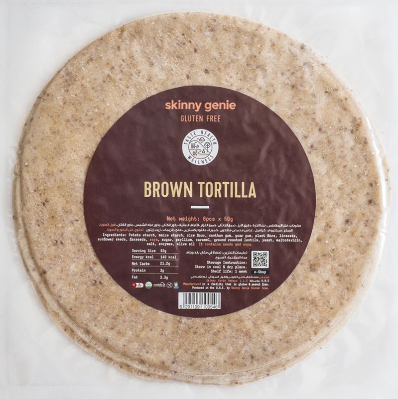 SKINNY GENIE Brown Tortilla 8 Inch Diameter, 50g