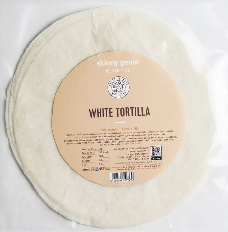 SKINNY GENIE White Tortilla (8 Inch Diameter), 50g