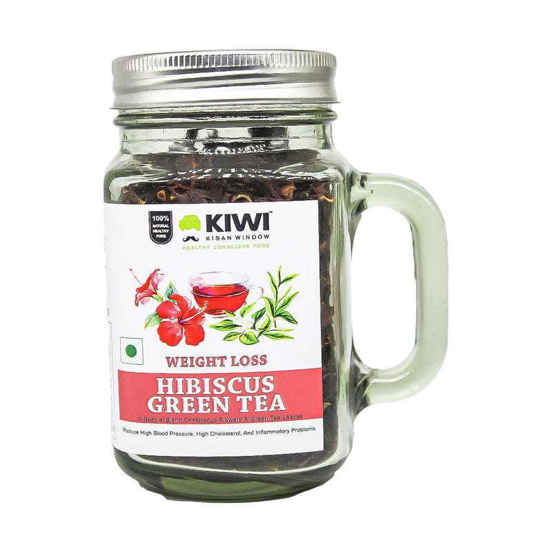KIWI KISAN Weight Loss Hibiscus Green Tea, 100g