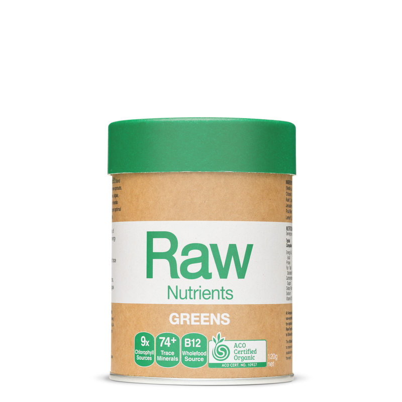 AMAZONIA RAW Prebiotic Nutrients Greens, 120g, Organic, Vegan