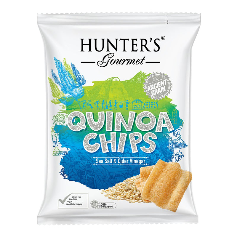 HUNTER'S GOURMET Quinoa Chips - Sea Salt & Cider Vinegar, 75g