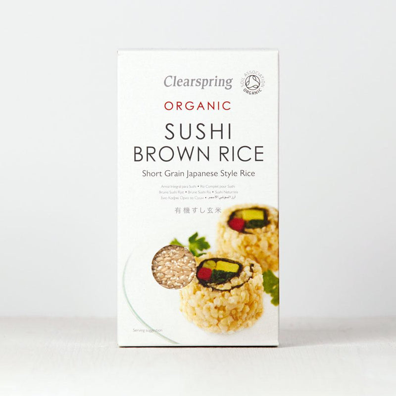 CLEARSPRING Organic Sushi Brown Rice - Short Grain Japanese Style Rice, 500g