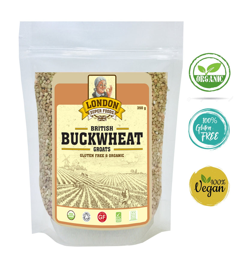 LONDON SUPER FOODS Organic British Buckwheat Groats, 350g