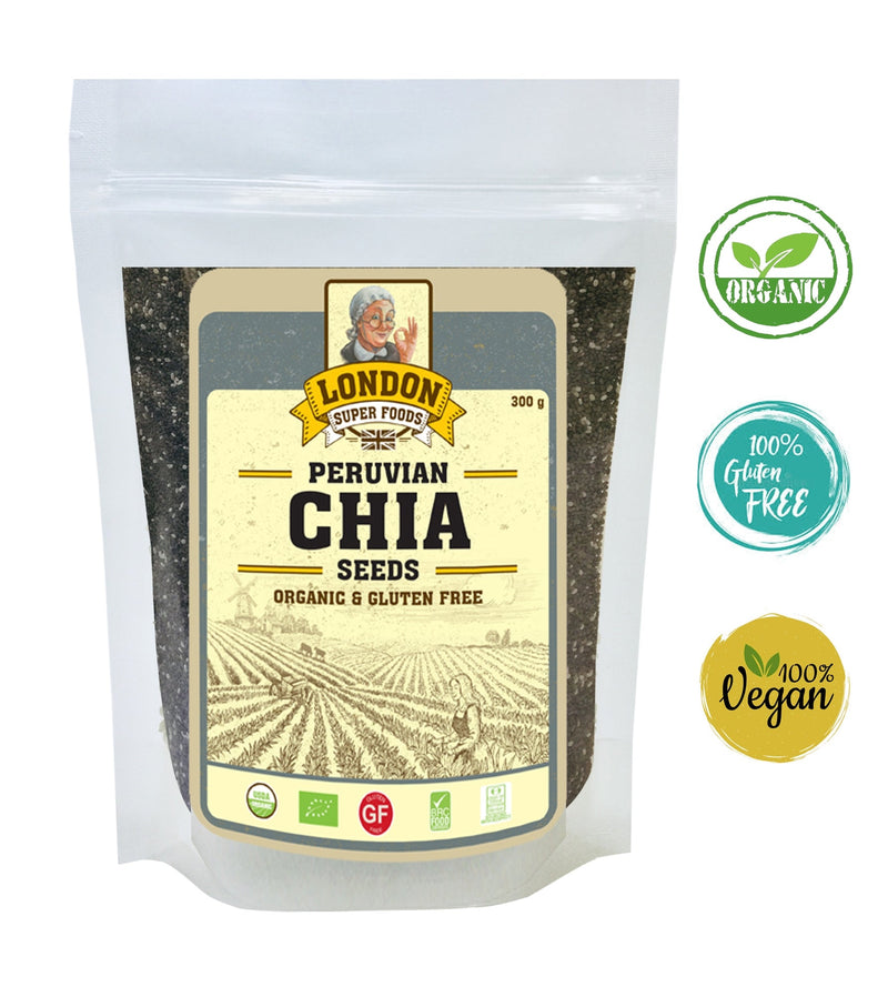 LONDON SUPER FOODS Organic Peruvian Chia Seeds, 300g