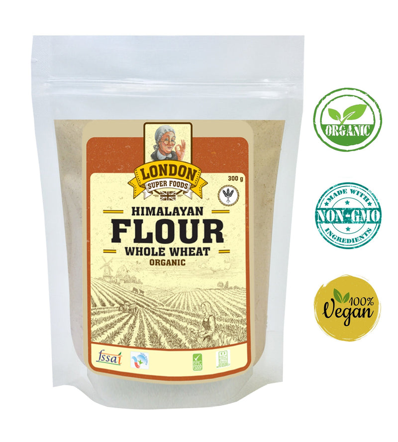 LONDON SUPER FOODS Organic Himalayan Whole Wheat Flour, 300g