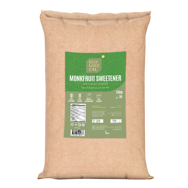 ECOLOGICAL Monk Fruit Sweetener With Erythritol Blend (Powder), 20kg
