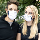 CEAE Organic Cotton Reusable 3 Layer Face Mask (WHITE), Pack of 2