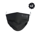 CEAE Organic Cotton Reusable 3 Layer Face Mask (Black), Pack of 2