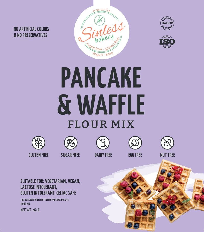 SINLESS BAKERY Pancake & Waffle Flour Mix, 261g